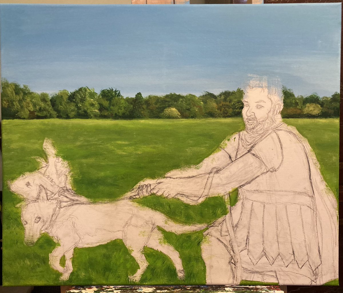 AhPaints's tweet photo. Starting on a new piece! Will be the last one for the year. #wip #painting https://t.co/J5eU66UG4Y