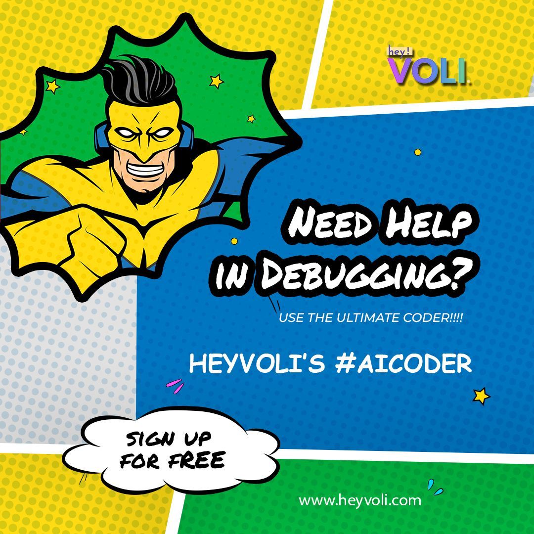 heyvoli's tweet image. Heyvoli: Your AI Robin to the coding Batman!
Sick of bugs wreaking havoc on your code? Heyvoli is here to say "Shazam!" to your coding woes! ⚡️
#Heyvoli #HeyvoliCoder #Superdebugger #AI #Coding #BugBusting #ProductivityPowerUp #CodingWithACape #MachineLearning #SaasSaviors