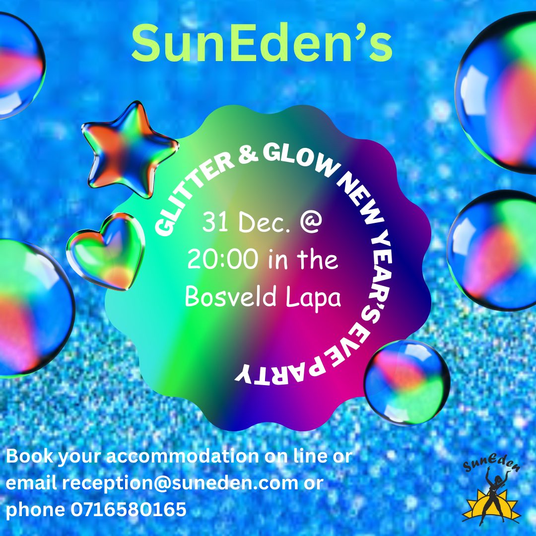 The best place to be for New years Eve is SunEden. Put on some glow in the dark body paint and glitter and join in the fun.  #sunedenresort  #dinokeng #neonparty