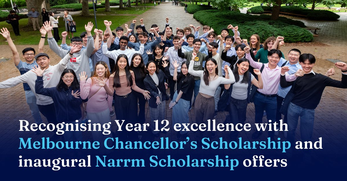 Congratulations to the Year 12 students who received offers for the University's first-ever Narrm Scholarships and the esteemed Melbourne Chancellor’s Scholarship alongside their ATAR results yesterday! Read more → unimelb.me/3uWuon9