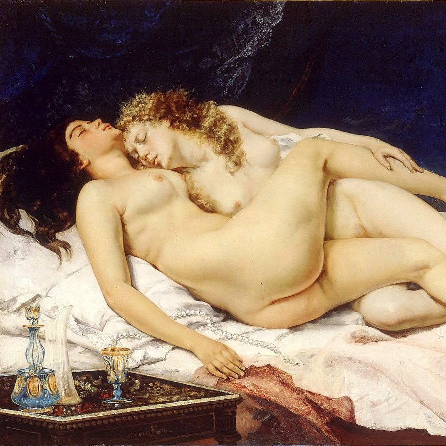 Voici un tableau de Gustave Courbet intitulé « Les Deux Amies » (1866).

Si la représentation de la nudité dans l'art a souvent été considérée comme une offense aux bonnes mœurs, cela ne s'applique plus en Occident. 

Fil sur son évolution. 🔽