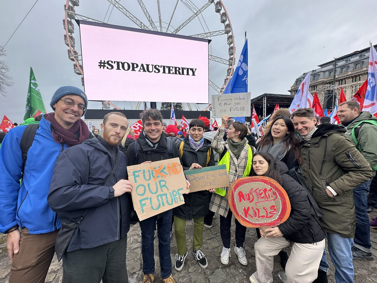 #Austerity is a political choice 🛑 Wrong choice! Today we march 🪧 in Brussels #TogetherAgainstAusterity because it is time to #FundOurFuture ☝️