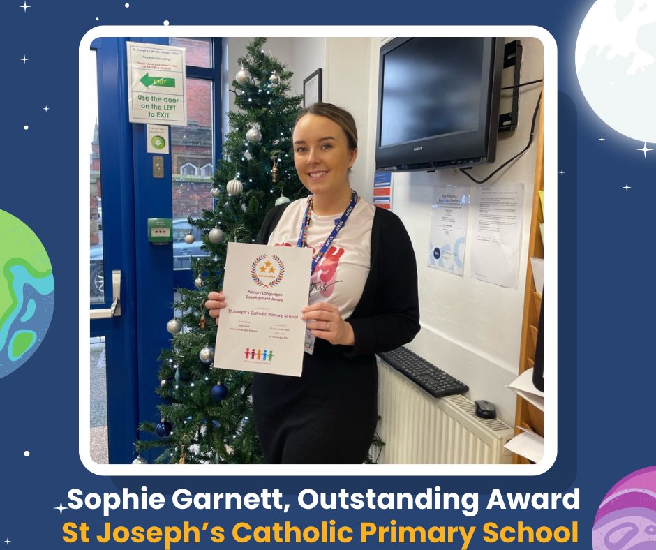 network_primary's tweet photo. Huge congratulations to our most recent PLDA School St Joseph's Catholic for achieving the Outstanding Award! 🏆
Well done to the entire school for all their hard work 🙌
#Languagelearning #PLDA #primarylearning #foreignlanguages #primaryaward https://t.co/IbXcuingkx
