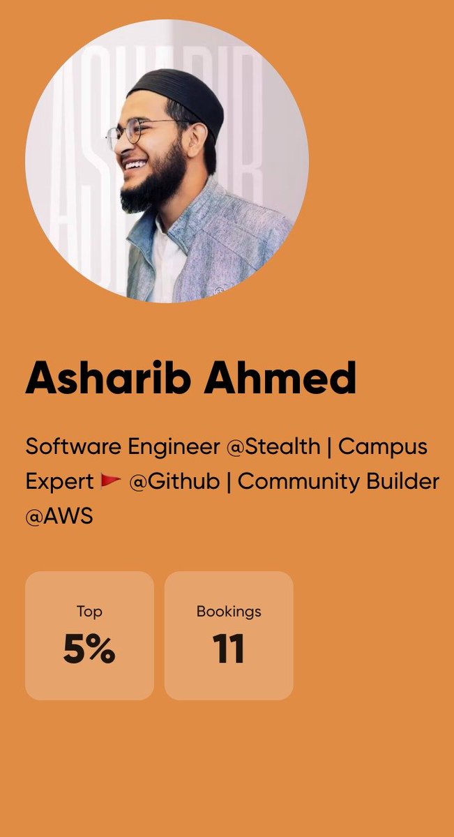 CodeAshing's tweet image. Within just two days, I&apos;ve received over 20 bookings for the week, propelling me into the top 5%. Thank you to everyone who has chosen me as their mentor. I&apos;m eager to provide my utmost assistance. If you haven&apos;t secured your slot yet, book now at topmate.io/codeashing
#topmate