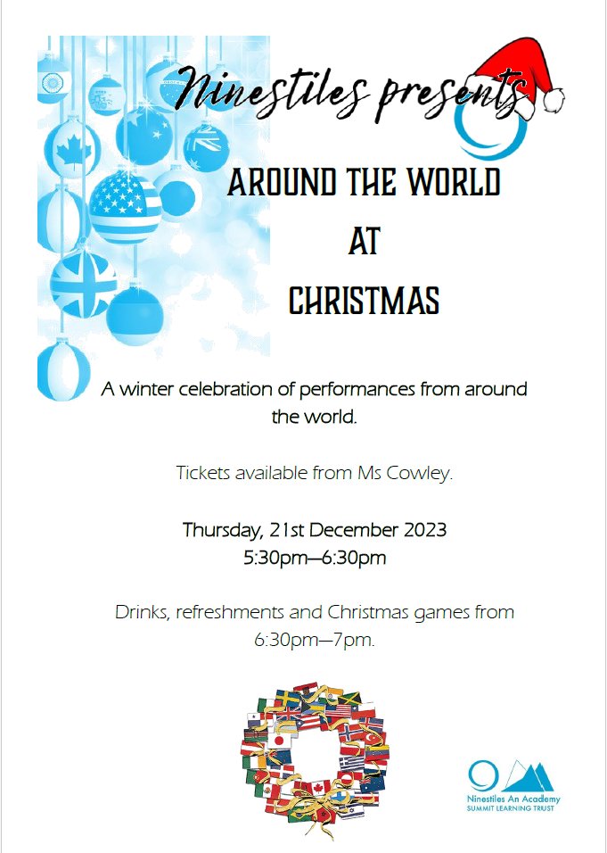 Ninestiles's tweet photo. Tickets for our Christmas Concert are now on Parent Pay.  Don't delay if you'd like to attend because they're selling fast! https://t.co/cpMxXUhQS2