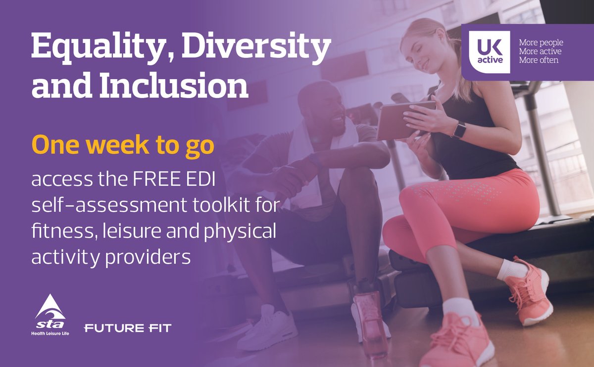 How inclusive is your organisation? There is still time left to access ukactive’s EDI self assessment tool– take part and get your personalised score. Find out and get recommendations to improve your EDI offer at: edi.ukactive.com/preview/welcom…