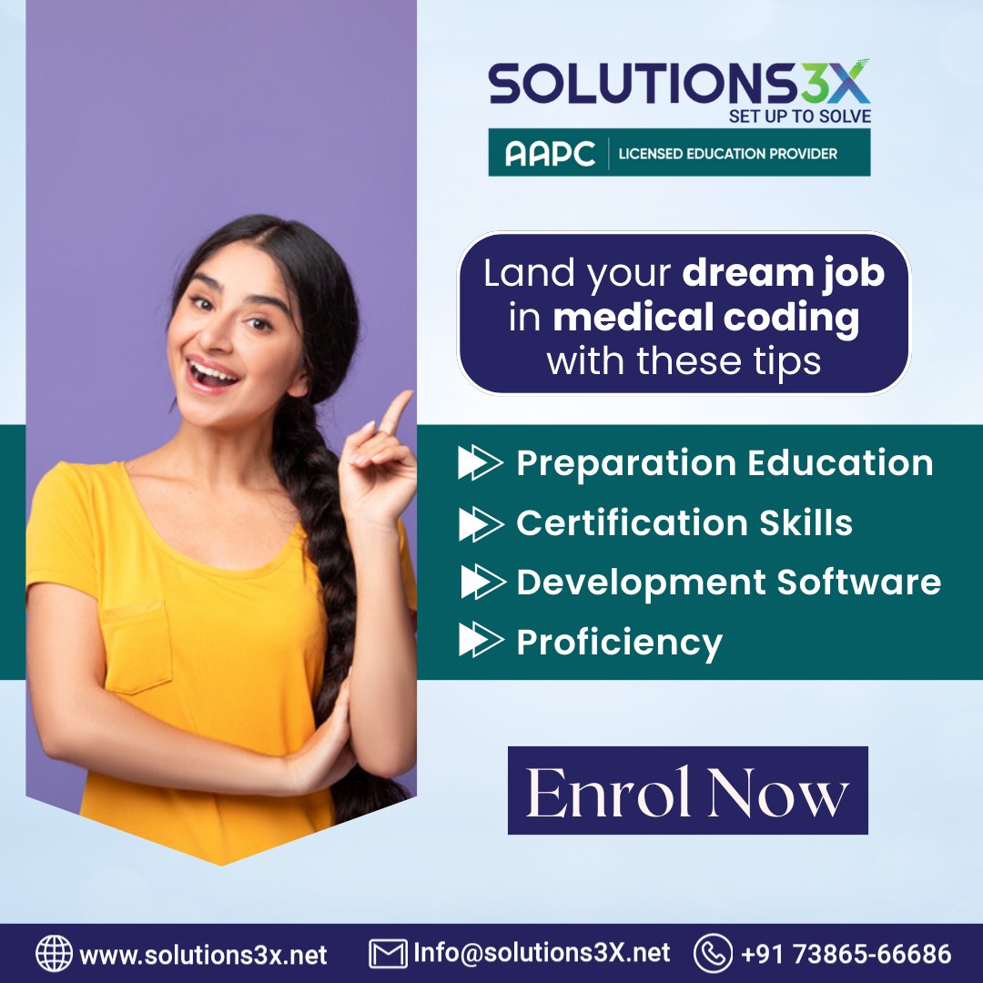 Solutions3xnet's tweet image. Rewarding journey into the world of medical coding, a field with immense growth potential and the satisfaction of contributing to patient care. 

📞 𝐂𝐚𝐥𝐥 𝐮𝐬: Hitec-City : +91-7386566686 | Ameerpet : 8008616964
🌐 𝐕𝐢𝐬𝐢𝐭 𝐮𝐬: solutions3x.net

#Solutions3x