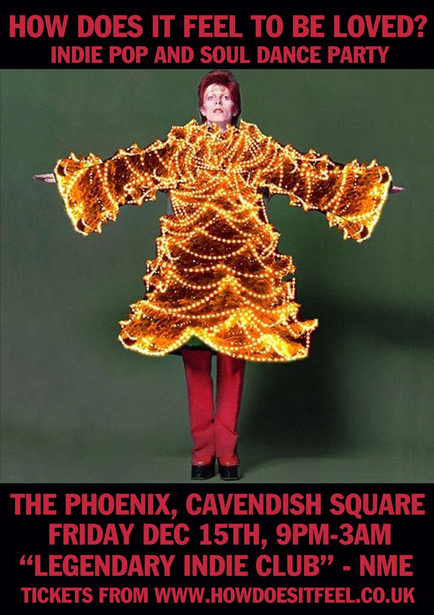 The next HDIF is this Friday December 15th and it's our Christmas party! We'll be playing our favourite Phil Spector Christmas hits and Just Like Christmas by Low alongside our usual mix of indie pop and soul. And we're back to our usual times of 9pm-3am.  howdoesitfeel.co.uk/thephoenix.html