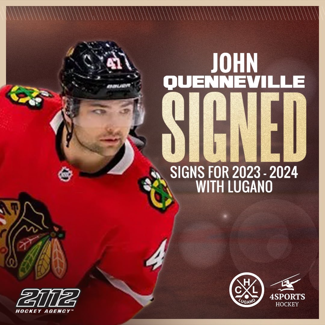John Quenneville signs in Switzerland with Lugano <a href="/OfficialHCL/">Hockey Club Lugano</a> <a href="/SwissHockeyNews/">swisshockeynews.ch</a> <a href="/bdnwheatkings/">Brandon Wheat Kings</a> 
2112hockeyagency.com