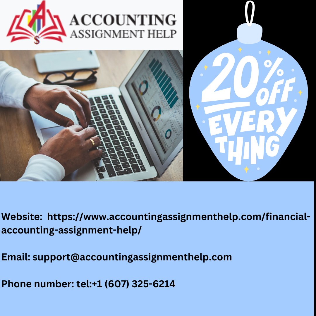 accountingassi6's tweet image. Get into the festive spirit with our Christmas Offer! Avail a 20% off on all orders for help with financial accounting assignments. Use code XMAS20. Don't miss out - sleigh through your assignments with ease!
Visit: accountingassignmenthelp.com/financial-acco….
#FinancialAccountingAssignmentHelp