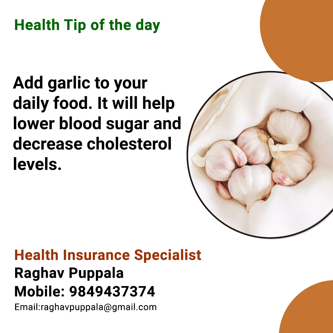 Health tip of the day
#garlic #dailyfood #lower #bloodsugar #decrease #cholesterollevels #healthtipoftheday #healthinsuranceadvisor