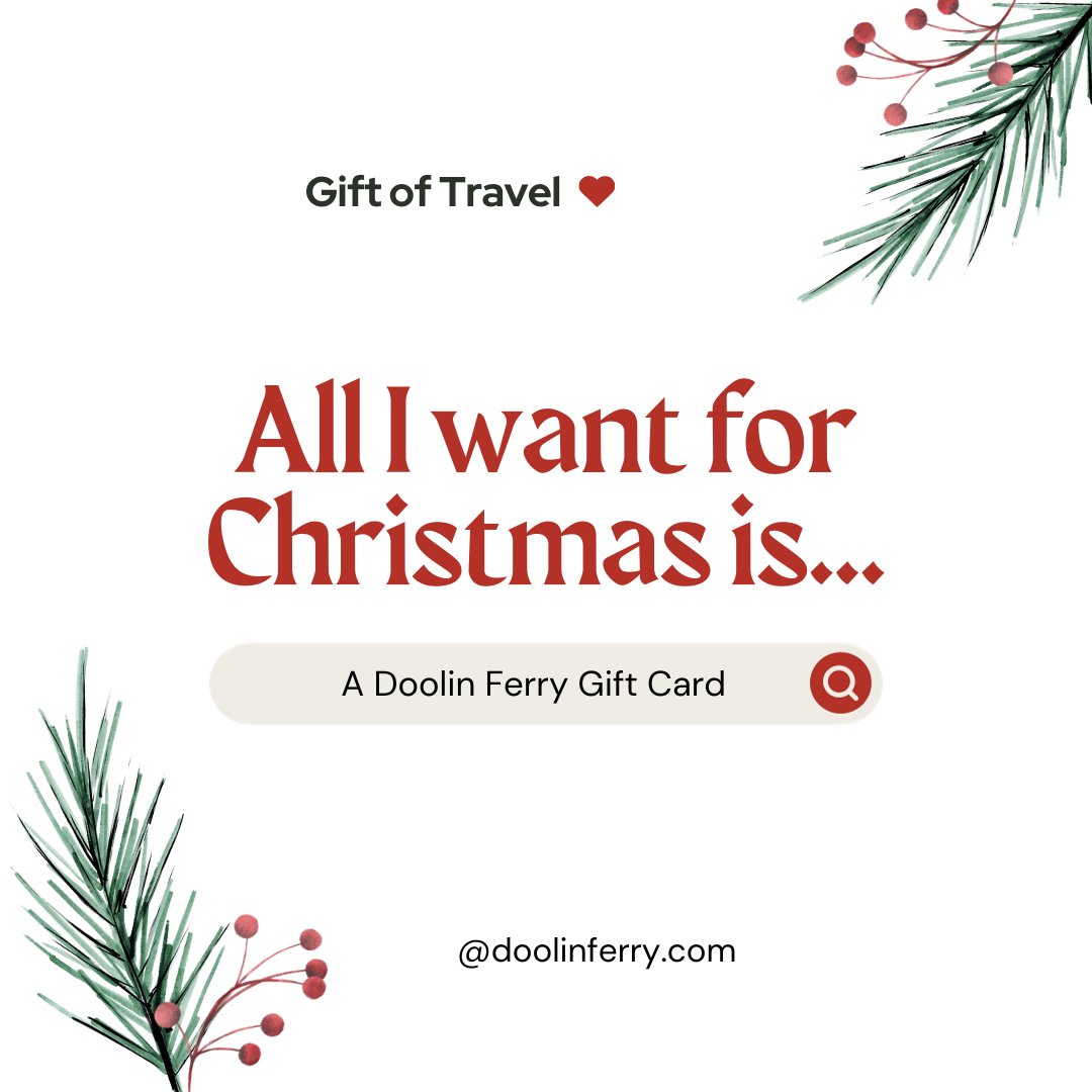 DoolinFerry's tweet image. Give the Gift of Travel this Christmas with a Doolin Ferry Gift Card.  

Shop online - doolinferry.rezgo.com/gift-card
#Christmas2023 #ChristmasGiftIdeas #doolinferry #aranislands #cliffsofmoher