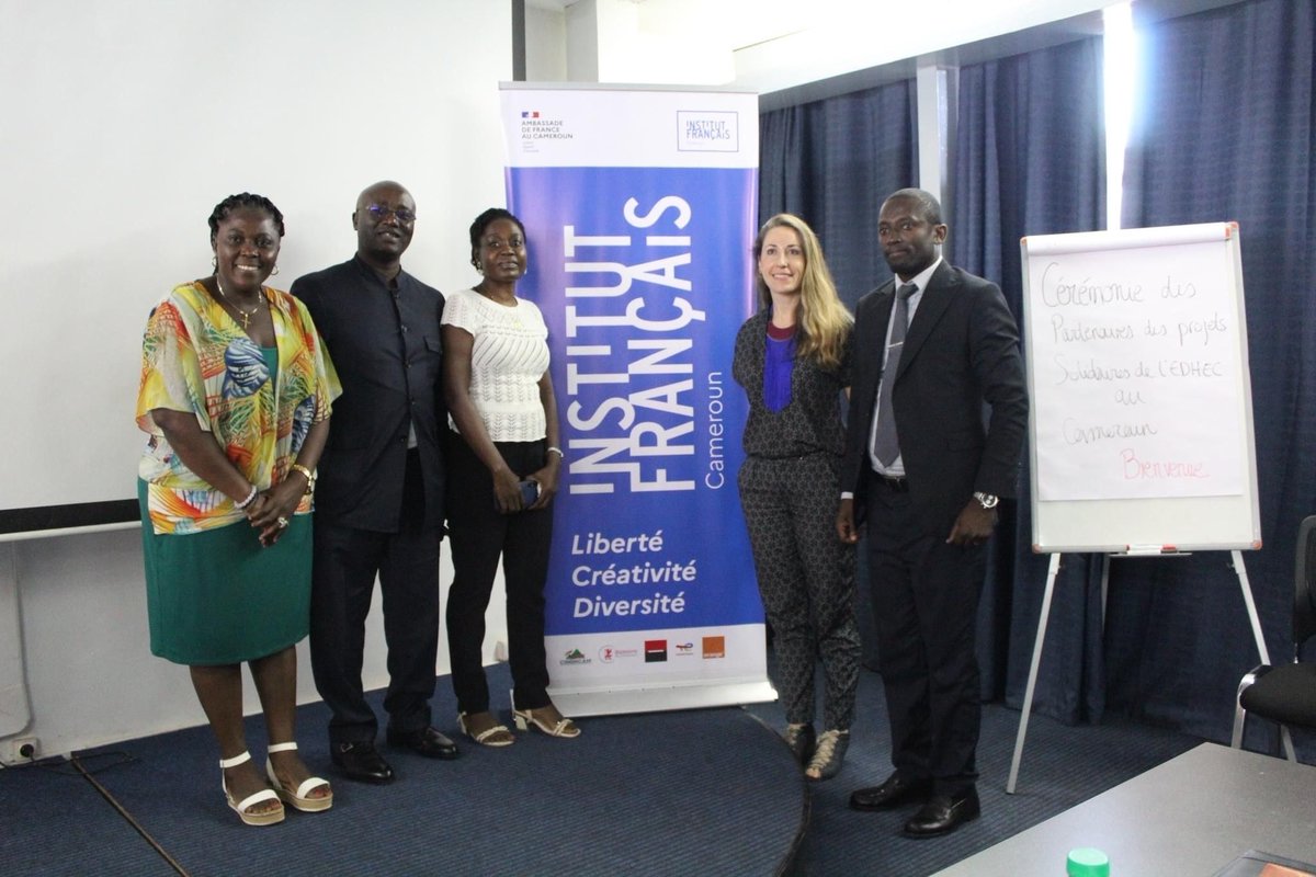 EDHEC_BSchool's tweet photo. #EDHEC joins hands with local heroes Agape, AJVC-REJEFAC Cameroon, and JVF for a transformative field experience in Cameroon. Students set to make a real impact on #Poverty, #Water, #Hunger, and more through a #GlobalImpactProject! 🤲 👉https://t.co/1JnWVISZI1 https://t.co/jwUdlS6O20