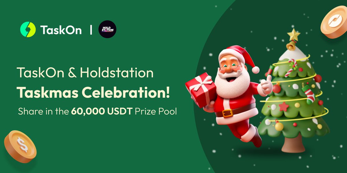 🎄Join #Holdstation × <a href="/taskonxyz/">TaskOn | Ultimate Web3 Community Growth Platform</a> #TaskmasCarnival to Win BIG!

🎁 Complete the joint campaign to share 500 $USDT prize pool🔽
rewards.taskon.xyz/campaign/detai…

🚀Claim points to unlock the exciting opportunities to win final epic rewards of 60,000 $USDT! 🔥

#EarnWithHoldstation