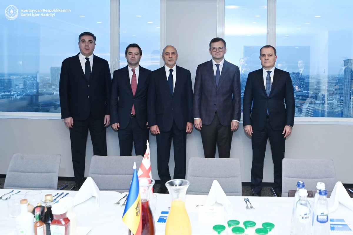 Within my working visit to #Brussels, attended and spoke at informal meeting of #ODEDGUAM FMs. Informed about #Azerbaijan's GUAM priorities in 2024. Against the backdrop of current geopolitical situation, underlined importance of respect to norms & principles of intern. law.