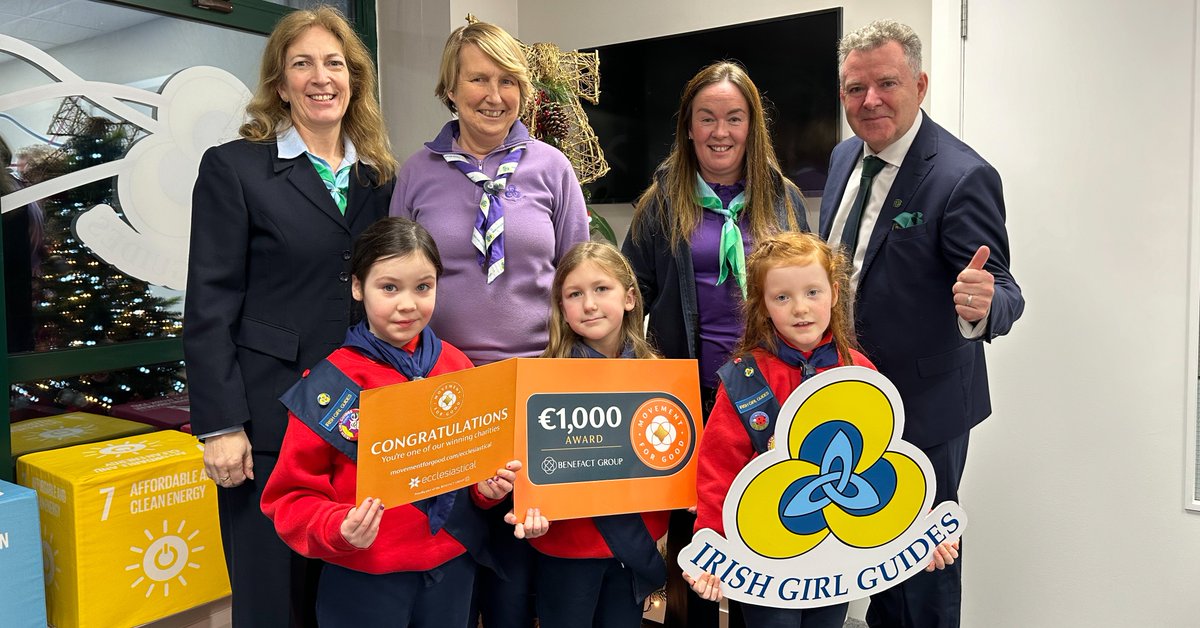 Ecclesiastical Insurance Office (Ireland) (@ecclesirl) on Twitter photo Congratulations to <a href="/IrishGirlGuides/">Irish Girl Guides</a> on their Movement for Good - 12 Days of Giving win. Nominate your favourite before Sunday midnight charity to win €1,000 #movementforgood Visit movementforgood.com Congratulations to <a href="/IrishGirlGuides/">Irish Girl Guides</a> on their Movement for Good - 12 Days of Giving win. Nominate your favourite before Sunday midnight charity to win €1,000 #movementforgood Visit movementforgood.com