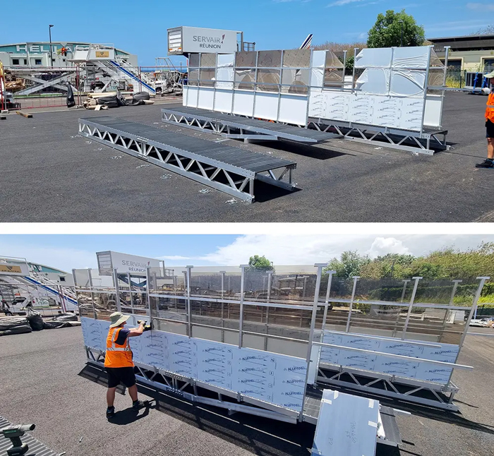 The assembly of the Aviramps supplied for Réunion Island is now completed! Three Solar Internationals, two Solar Continentals and one Solar Lite will soon be in operation at the Roland Garros Airport, after operation and safety training.

Read more here:
hubs.ly/Q02cl_N-0