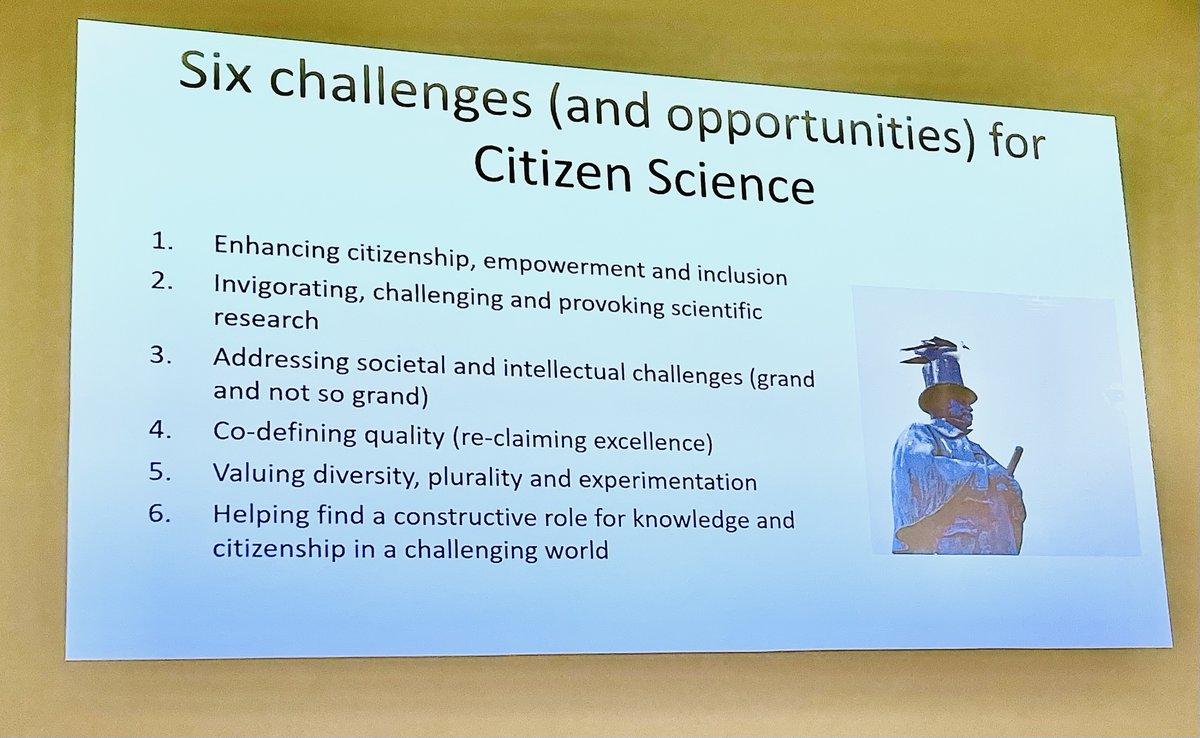 According to Alan Irwin, of the Copenhagen Business Schools, these are the challenges of #CitizenScience. What do you think? Thank you @mfnberlin for organising the event as part of the Scientific Programme 'Society and Nature' today.