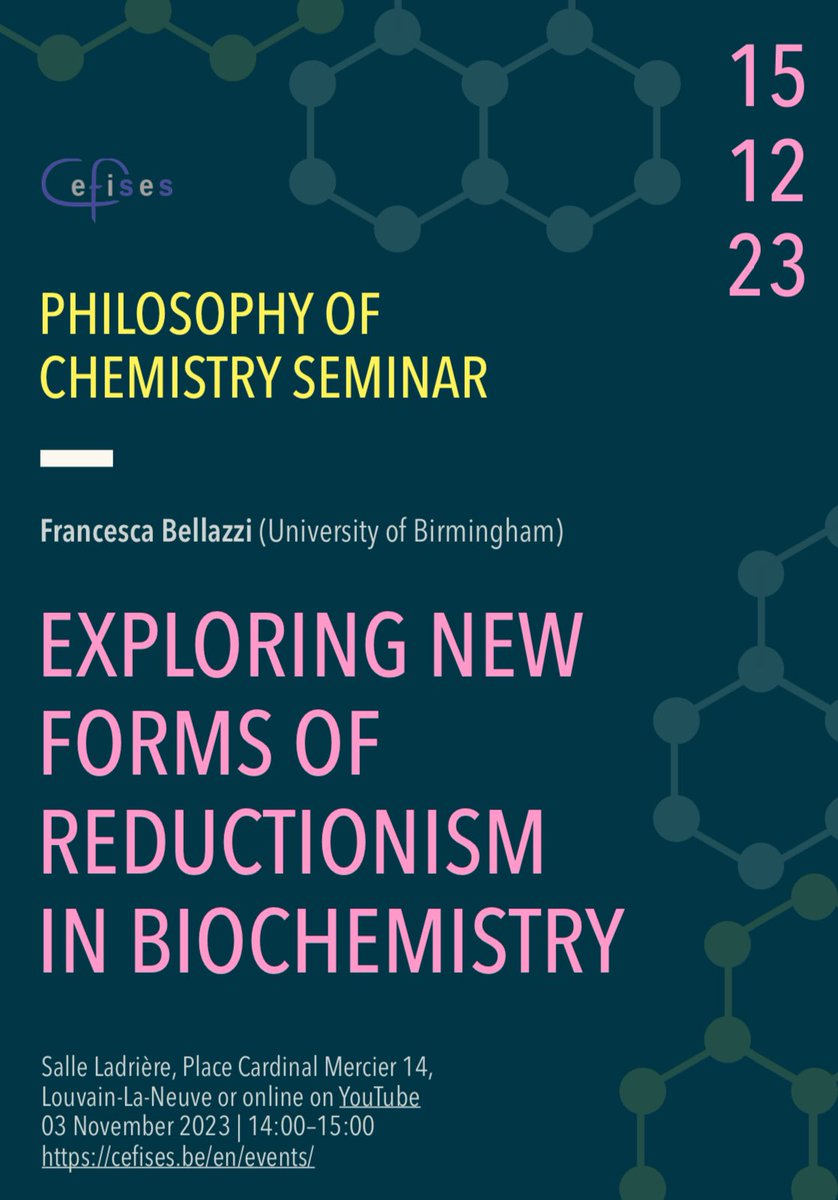 Francesca Bellazzi (@francibellazzi) on Twitter photo Just made it to Belgium for the last research visit of 2023! Thanks to the #CEFISES for funding my visit and looking forward to:
- working on multiple realisability with Pieter Thyssen 🔍
-my talk on reductionism in biochemistry on Friday (joint work with <a href="/LoreLorenzetti/">Lorenzo Lorenzetti</a>) 🧬 Just made it to Belgium for the last research visit of 2023! Thanks to the #CEFISES for funding my visit and looking forward to:
- working on multiple realisability with Pieter Thyssen 🔍
-my talk on reductionism in biochemistry on Friday (joint work with <a href="/LoreLorenzetti/">Lorenzo Lorenzetti</a>) 🧬