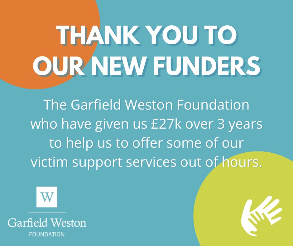 A huge thank you to the @WestonFdn who have given us £27k over 3 years to help us to offer some of our victim support services out of hours. 🥳

This funding is much needed and we are incredibly grateful to have the supporters that we do. 

#SouthTyneside #DomesticAbuseSupport