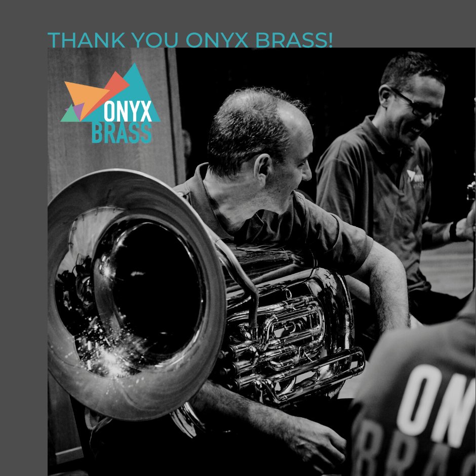 A huge thank you to @OnyxBrass, who have spent 2023, their 30th anniversary year, fundraising for us. Collections at every concert and 20% of their merchandise sales have been donated, all of which will go towards helping musicians in need. Thank you! #musician #donate #help