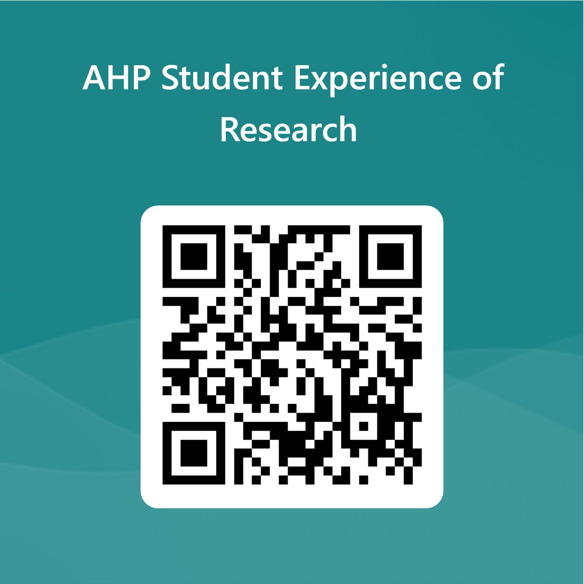 Today we are launching a survey to listen to AHP student experiences of research in their pre-reg training. SPREAD the word please, email students, send them the QR code! @HazelRoddam1 @BeverleyHarden @veronicaann20 @S_Mo_15 @Gordon_Hendry @CathyJBowen forms.office.com/e/k24cPqxymR