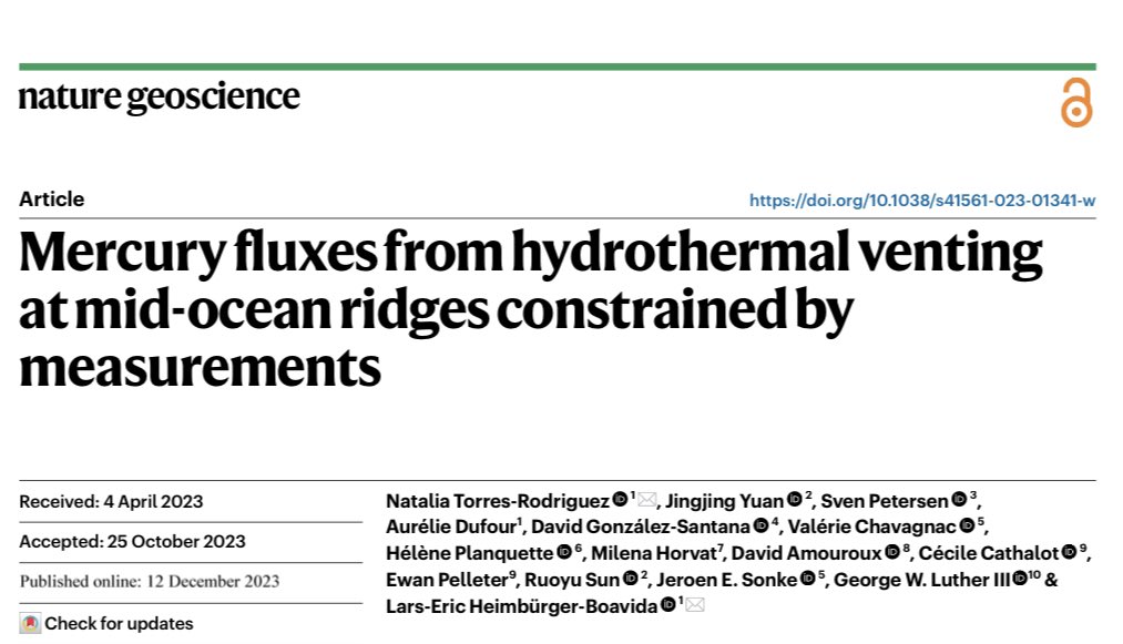 LarsEric_Hg's tweet photo. Super proud of PhD students @NataTorresR &amp; @2021_jing !! Global #hydrothermal #mercury inputs from mid #ocean ridges constrained by measurements | 2nd paper of ANR
#HOT_Hg | https://t.co/nuFqu3nVyA https://t.co/bWwAtia4aY