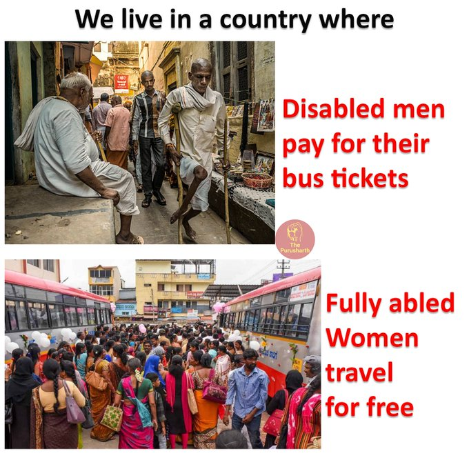 ShoneeKapoor's tweet image. Let's see the situation where #men get #freerides

Less private #vehicles on the road means
-less #traffic at peak office hours
-less #pollution
-less #fighting on buses

What do they get apart from the vote bank, by making free rides for #women?