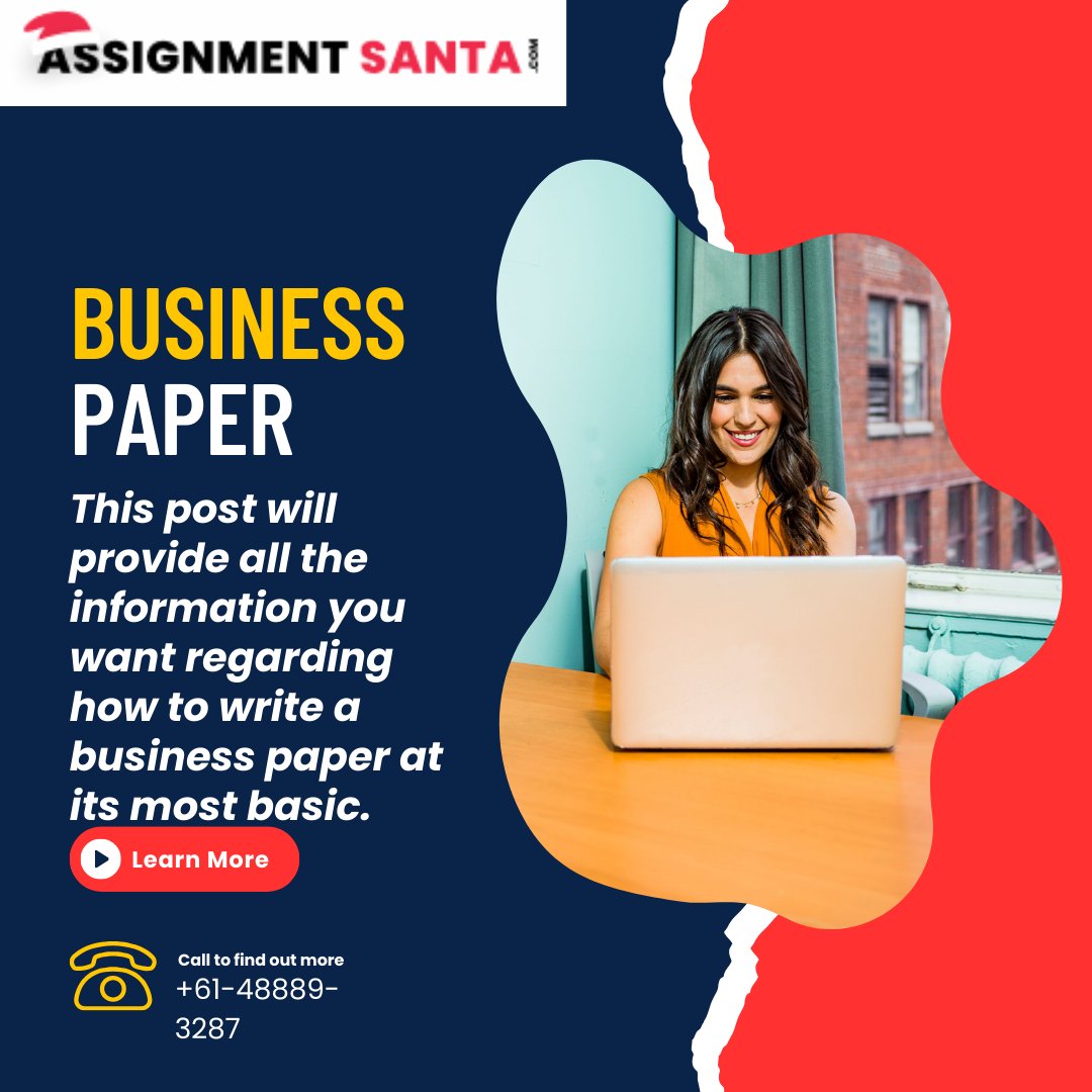 AssignmentSanta's tweet image. Effectively written business papers typically consist of five main parts: the table of contents, the introduction, the paper's body, the conclusion, and the references.
#businesspaper #businesspaperwriting #Shri #businesswriting #assignmentsanta
For More: shorturl.at/ehxX6