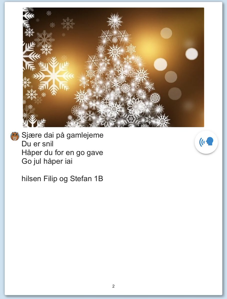 «Kvifor er folk så uglade? Dei gjeng og ventar si eige gleda frå andre. Dei skulle sjølv gleda andre, so vert dei glade»
Arne Garborg

1. klasse vil glede beboerne på eldrehjemmet ved siden av skolen. De kjenner dem ikke, men skriver av hjertens lyst og gleder seg til å gi❤️