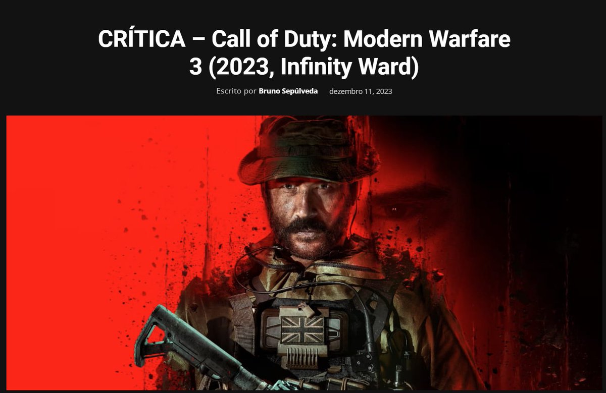 feededigno's tweet photo. Estão curtindo CoD MW3? Já tem crítica no site!

CRÍTICA – Call of Duty: Modern Warfare 3 (2023, Infinity Ward) https://t.co/7T6RWi1WX8 #MW3 https://t.co/fnwGfmnWln