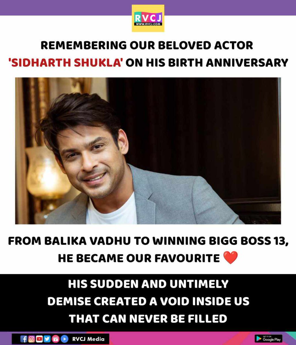 Remembering Siddharth Shukla on his birth anniversary

#siddharthshukla #rvcjinsta #rvcjmovies