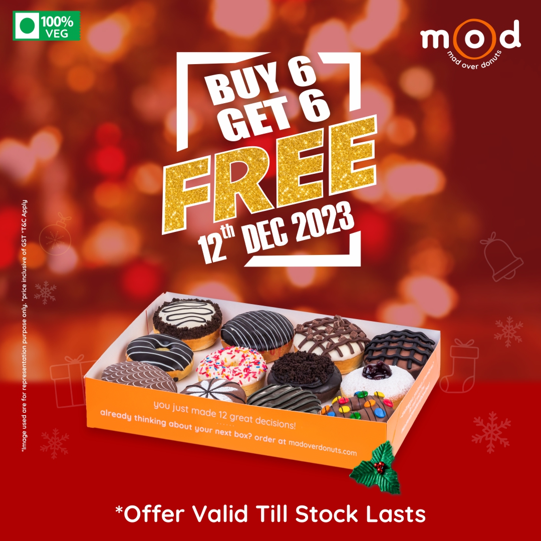 Express_Avenue's tweet photo. Transform your Tuesday with a Dozen of Delight!🍩
Buy 6 donuts and get 6 FREE🎉
Valid only on December 12, 2023
Walk into our MOD store at Express Avenue Mall to avail yourself of this offer!

#MadOverDonut #BiteIntoHappiness #Offers #Discounts #CircleOfHappiness #expressavenue https://t.co/DLD2dpkyxG