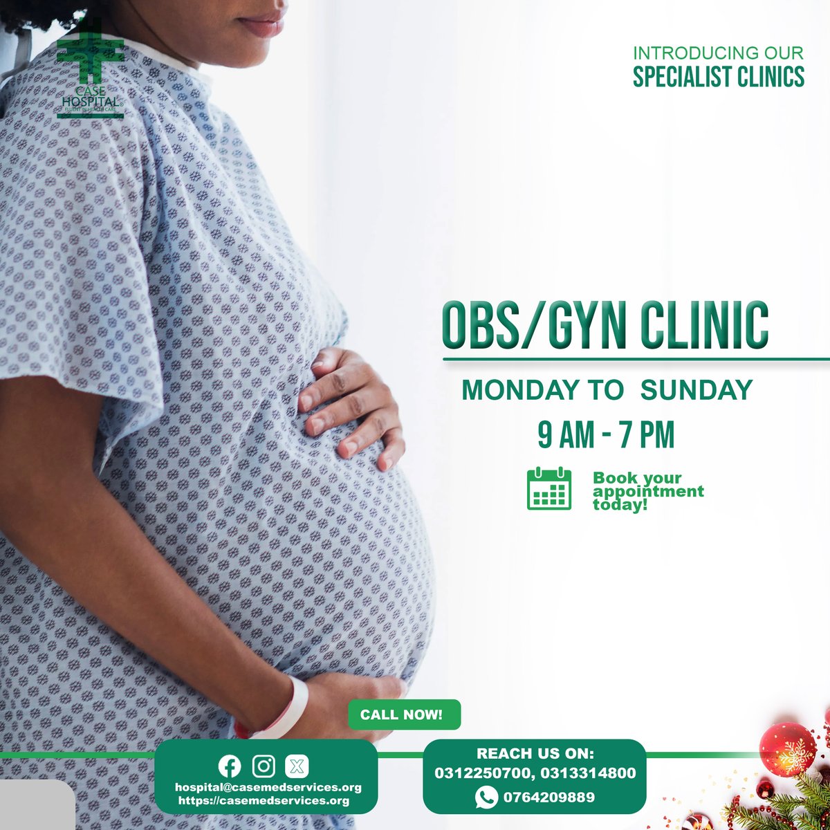 The ObsGyn clinic at Case Hospital is OPEN, providing expert care for women and expectant mothers. Your health and well-being are our priority. Schedule your appointment today and experience compassionate, specialized care. 🏥💖 #WomensHealth #PrenatalCare