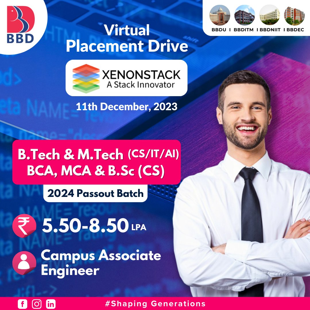 bbdec_official's tweet image. #Xenonstack is conducting a Virtual Placement Drive on 11th December for 2024 Passout batch.
#CampusPlacement #engineering #techgeek #Coder