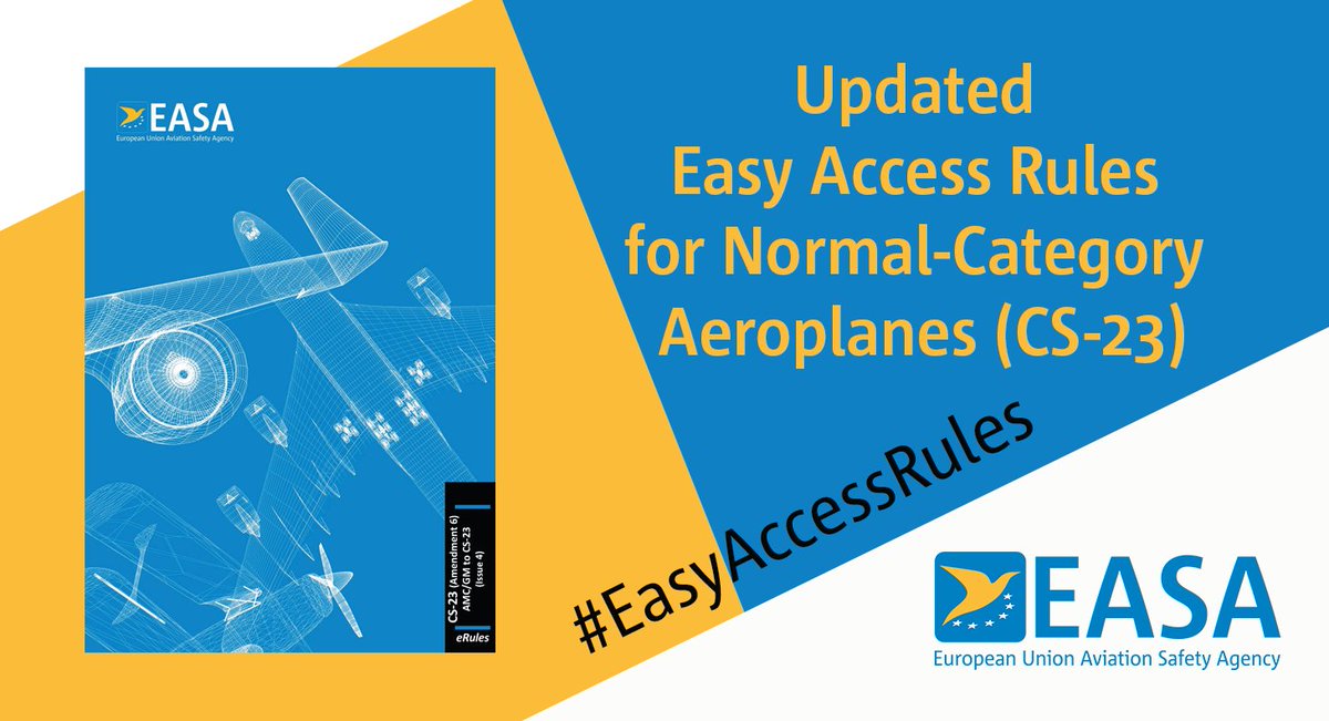 #EASA publishes updated #EasyAccessRules for Normal-Category Aeroplanes (CS-23):
easa.europa.eu/en/newsroom-an…
