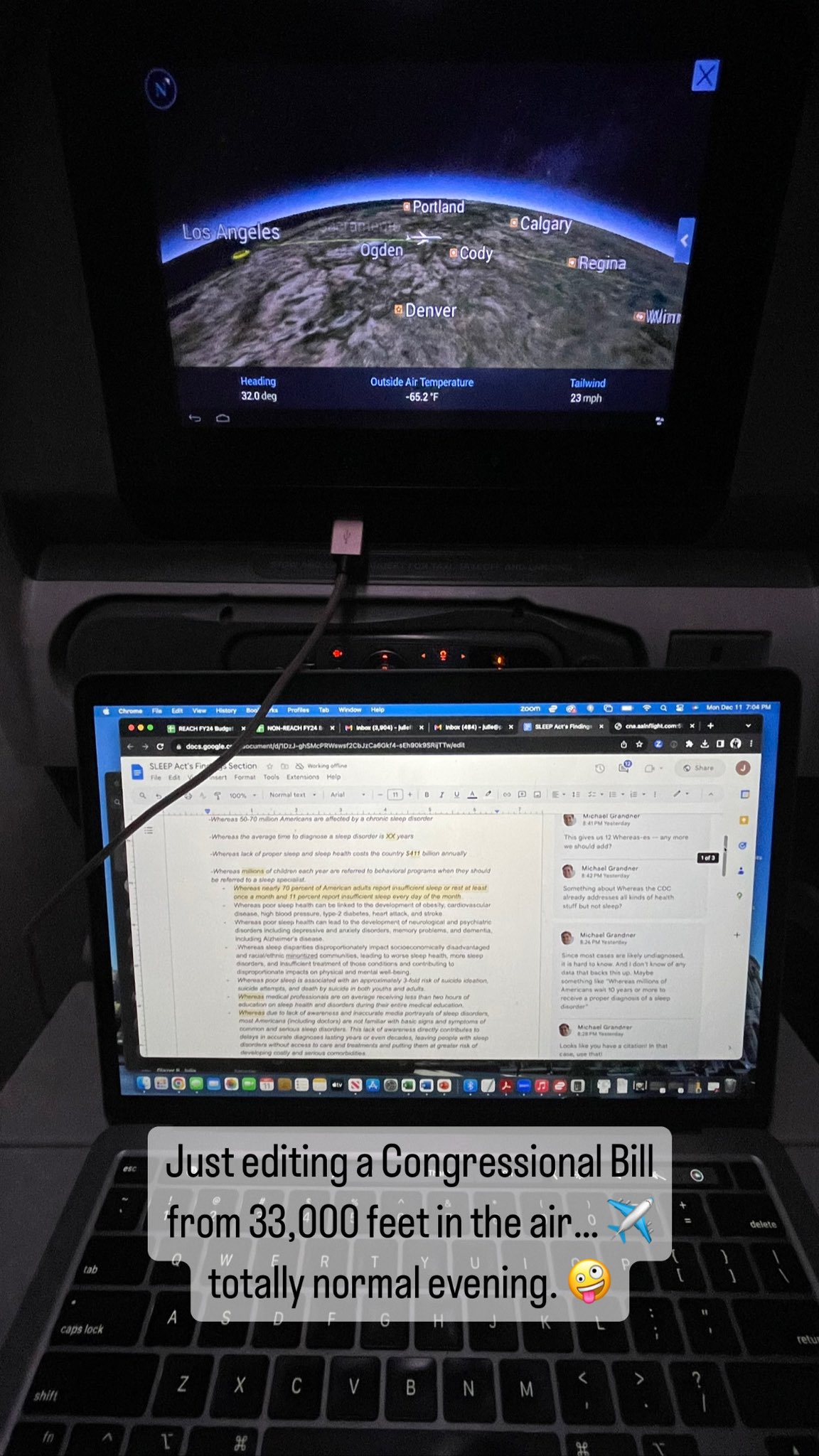 Julie Flygare on X: Just editing my dream Congressional Bill (working with  my hero and colleague @michaelgrandner) from 33,000 feet in the air ✈️on my  way to 🇮🇹Italy to speak with the