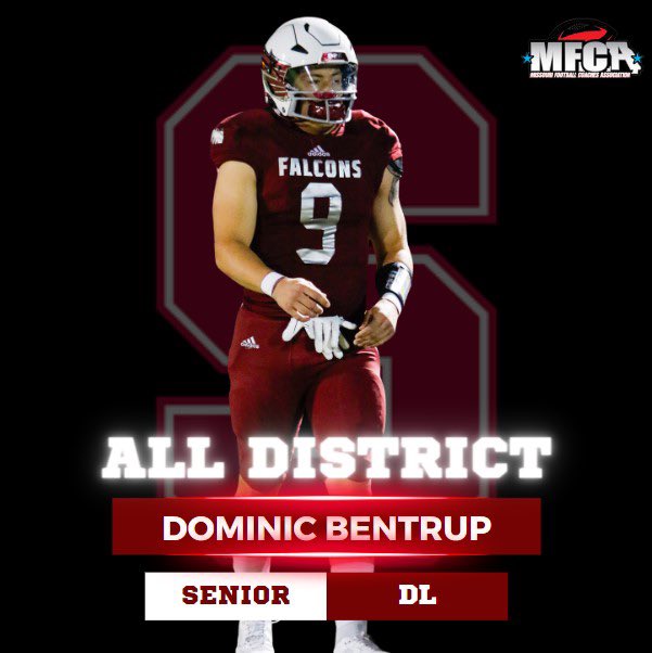 Congrats to <a href="/DominicBentrup/">Dominic Bentrup</a> on being named All District and First Team All State by <a href="/MOFBCA/">MOFBCA</a>! #FIRST
