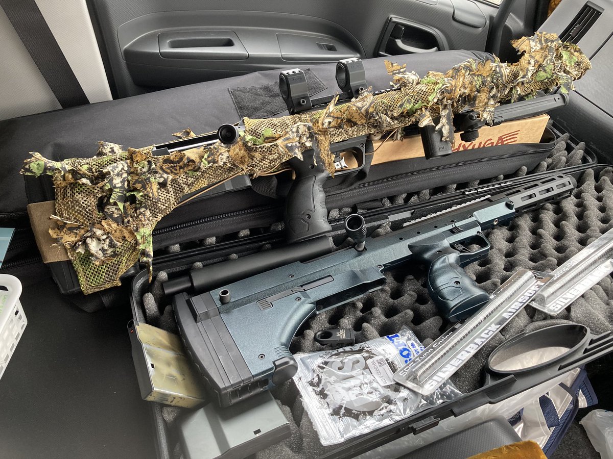 namba_36's tweet image. 0.４５gで大体６０メートルほど先の木を狙ってます！そして悪いクセが出てなぜかSRSが2丁‥笑笑カスタム楽しい
＃SRSA2
＃サバゲー
＃スナイパー  
＃ボルトアクション