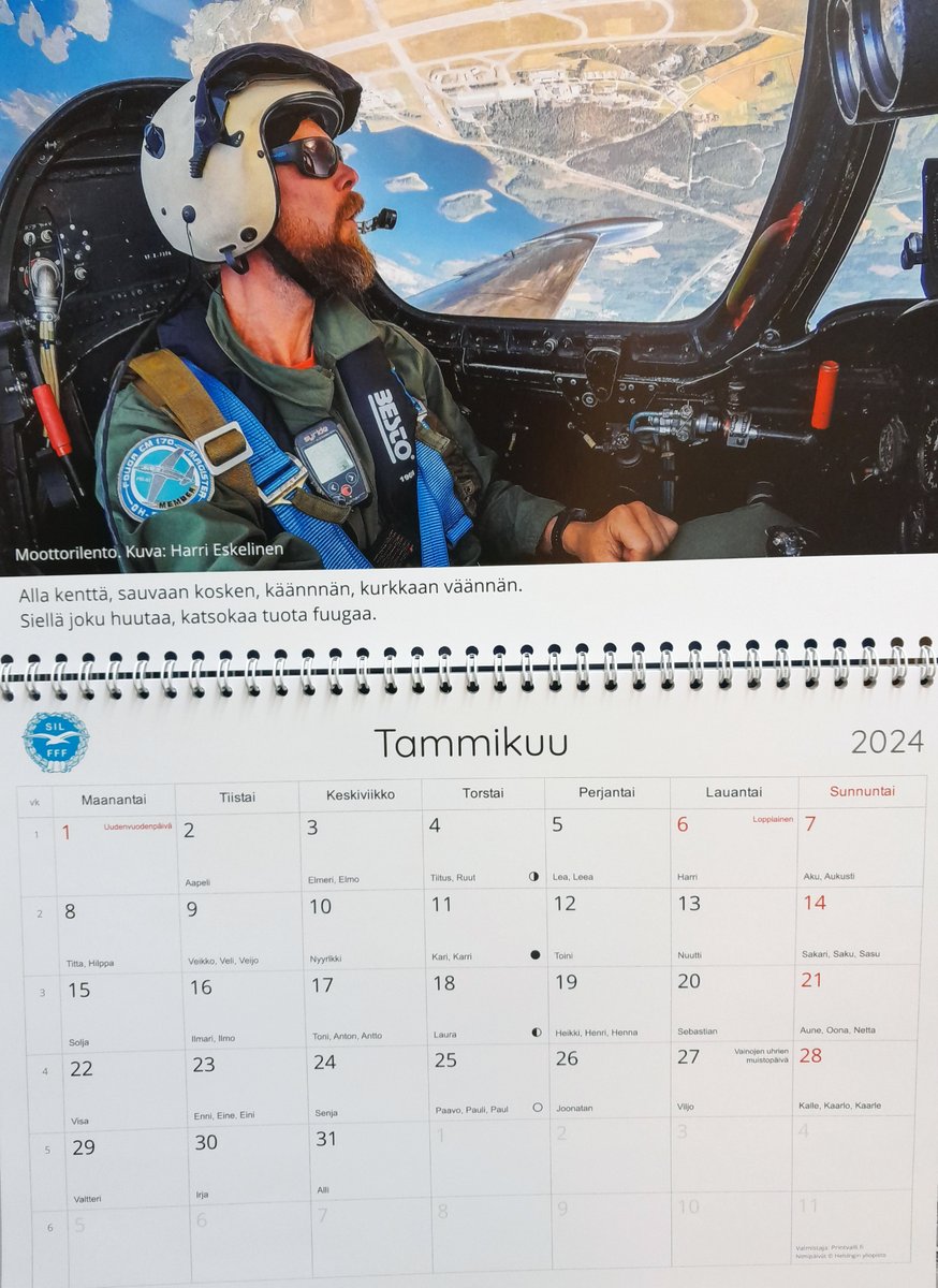 Ilmailuliiton harrasteilmailuaiheinen seinäkalenteri tuli juuri painosta. Tilaa omasi SIL-Shopista joululahjaksi tai itselle! 

sil-shop.ilmailuliitto.fi/products/suome…