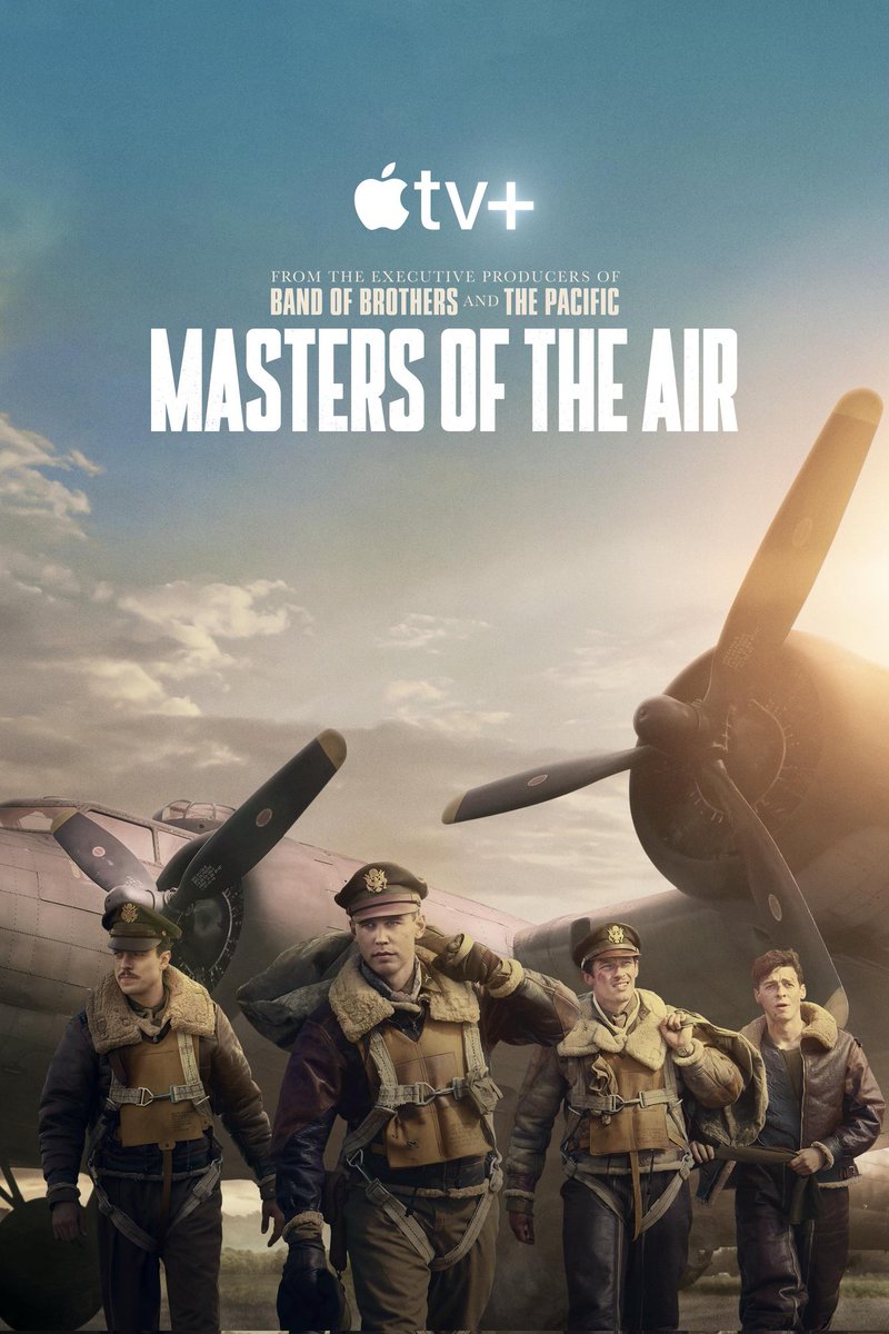 MDS_Media_7154's tweet photo. Check Out Poster For MASTERS OF THE AIR (2024) This Mini Series Will Be Streaming On 26th Jan #AustinButler #BarryKeoghan #davidshields #callumturner #benradcliffe #darraghcowley #elliotwarren #anthonyboyle #raffertylaw #war #Drama #johnorloff #AppleTVplus #poster #movie2024 https://t.co/xff4ZrVhKt