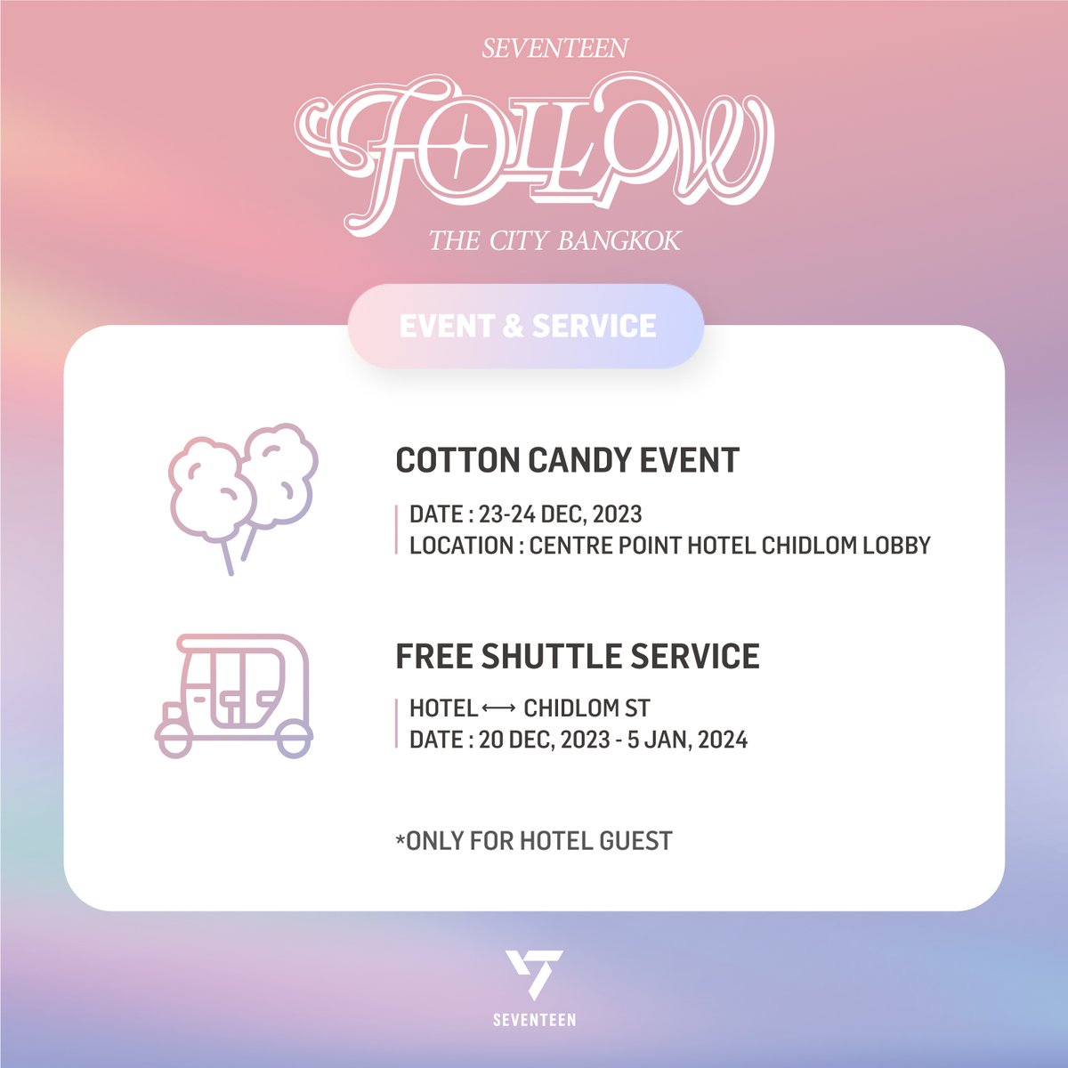 SEVENTEEN ‘FOLLOW’ THE CITY BANGKOK THEMED ROOM @ Centre Point Hotel Chidlom 📢Now Open for Reservation! 🔗bit.ly/3RGZV5C 🎁Official Light Stick(2EA), Cotton Bag, Mug Cup, Note Pad 🚐Free Shuttle Service #세븐틴 #SEVENTEEN #SVT_TOUR_FOLLOW #SVT_FOLLOW_THECITY_BANGKOK