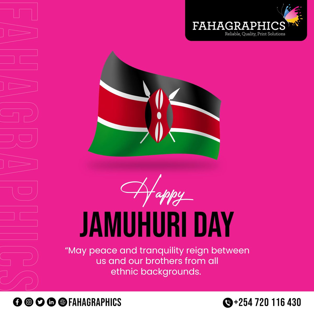 The independence of our nation is what has made our progress.

#fahagraphics #12thdec #jamuhuriday #indepedenceday #celebration #freedom