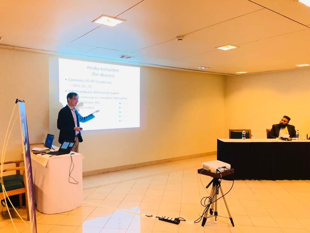 cuiisb's tweet photo. Kazuaki Tanaka from Kyushu Institute of Technology, Japan is delivering an invited talk on Efficient IoT development, introduction of programming language mruby
#frontiersofinformationtechnology #InvitedTalk #ComsatsUniversity #fit2023 #COMSATS #joinus #fit https://t.co/FEvuL4YpW5