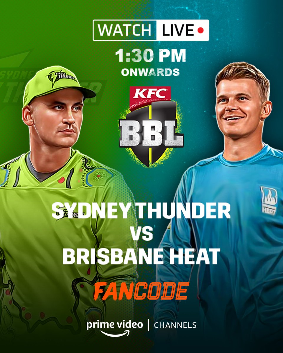 brace for an impact that'll redefine intensity!🏏⚡

Watch Brisbane Heat vs Sydney Thunder in the Big Bash League, Dec 12 LIVE on #PrimeVideoChannels with a FanCode subscription!