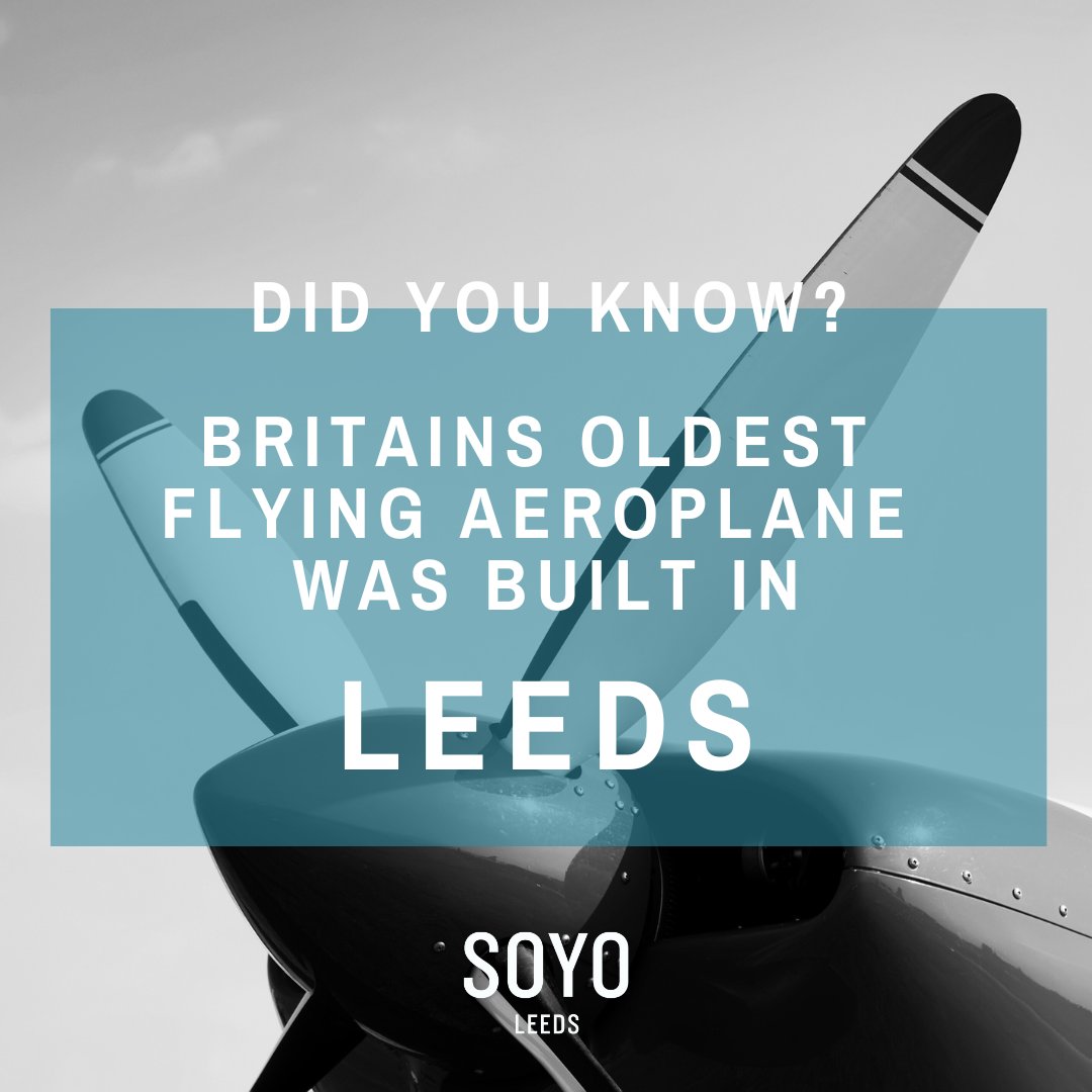 Did you know that the oldest flying aeroplane in Britain, the Blackburn Type D, was built right here in Leeds? Made in 1912 by Robert Blackburn for Cyril Foggin, this pioneering monoplane continues to soar over a century later!

#SOYO #WhereCultureLives #LiveWorkPlay