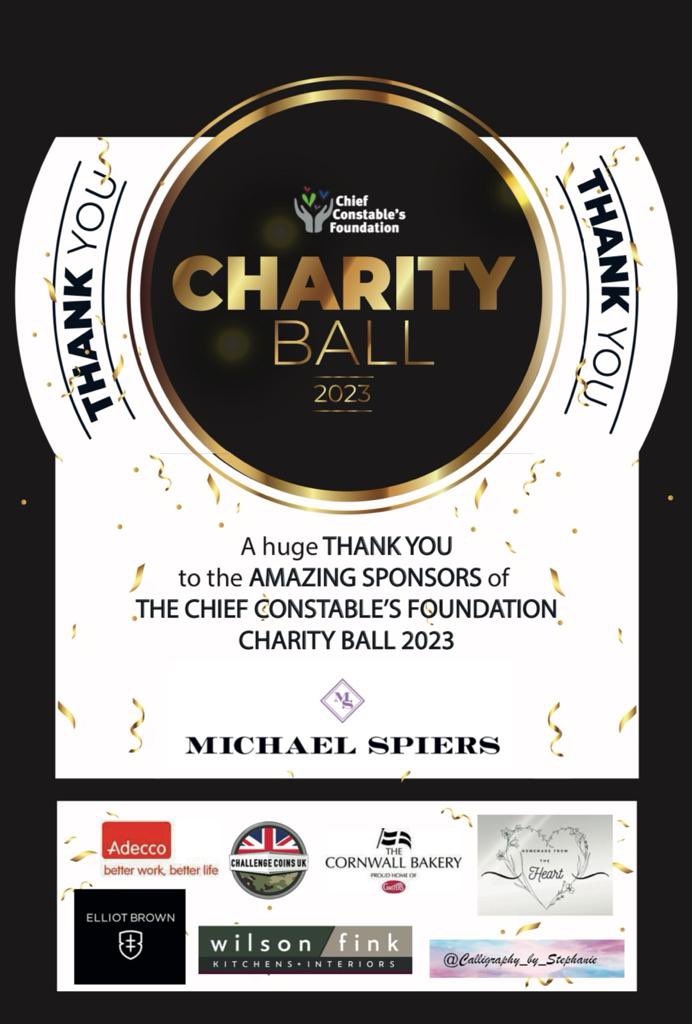 Our charity ball would not have been possible without our fabulous sponsors .. so a massive Christmassy thank you @MichaelSpiers @challengecoinuk @wilsonfink @Adecco_UK @elliotbrown @calligraphybysophie @cornwallbakery @homemade_heart @Stribs2 🌲🎅🏼🧑🏼‍🎄🎅🏼🌲