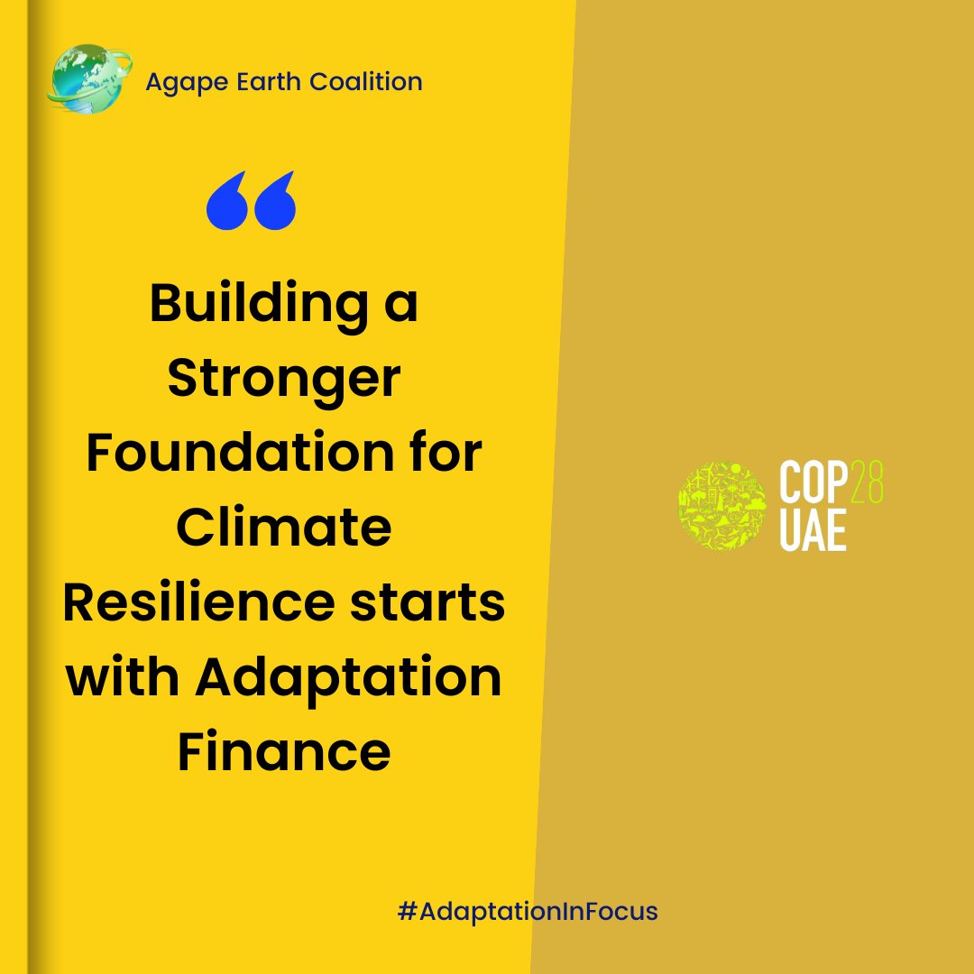 #AdaptationInFocus
#AgapeEarthCoalition
#Cop28
<a href="/agape_earth/">Agape Earth Coalition</a>