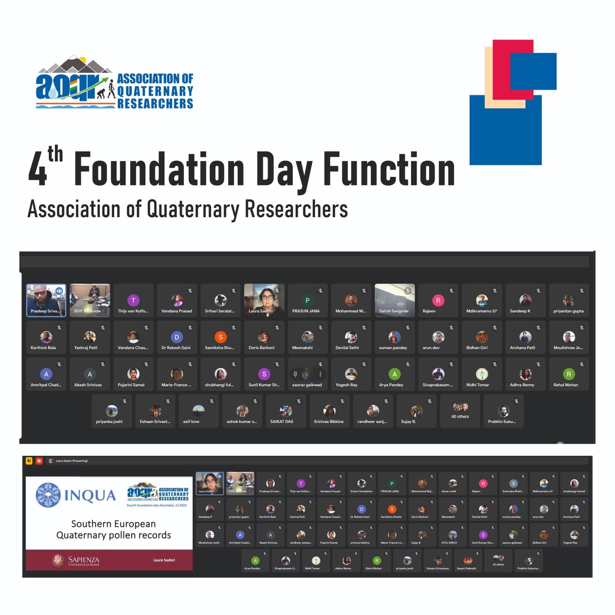 Association of Quaternary Researchers (@aoqrindia) on Twitter photo 🎉 A massive thank you to everyone who helped make the 4th Foundation Day of AOQR a resounding success! 🙌 Your presence, enthusiasm, and active engagement a pivotal role in making this celebration truly special. 🌟<a href="/IndiaDST/">DSTIndia</a> <a href="/BSIP_official/">Birbal Sahni Institute of Palaeosciences</a> <a href="/INQUA/">INQUA</a> <a href="/BinitaPhartiyal/">Binita Phartiyal</a> 🎉 A massive thank you to everyone who helped make the 4th Foundation Day of AOQR a resounding success! 🙌 Your presence, enthusiasm, and active engagement a pivotal role in making this celebration truly special. 🌟<a href="/IndiaDST/">DSTIndia</a> <a href="/BSIP_official/">Birbal Sahni Institute of Palaeosciences</a> <a href="/INQUA/">INQUA</a> <a href="/BinitaPhartiyal/">Binita Phartiyal</a>