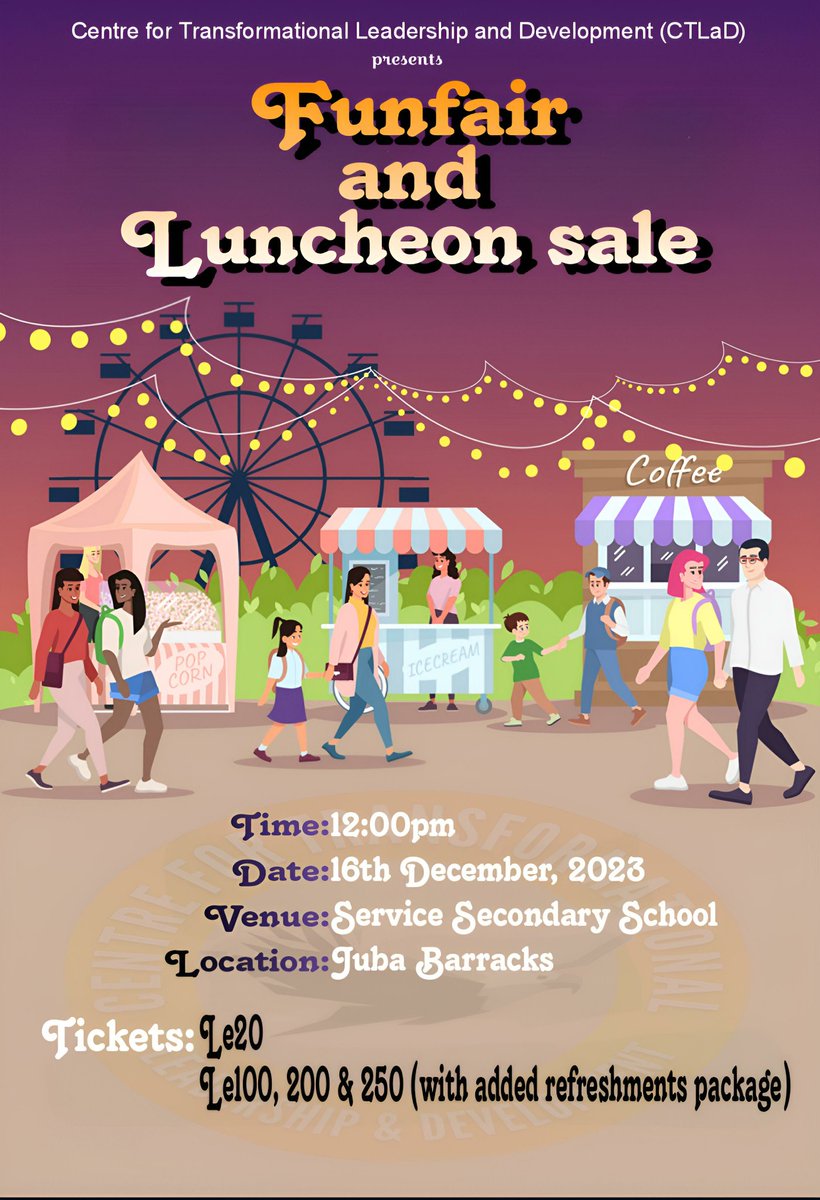 CTLAD_SL's tweet photo. Join our Fundraising Funfair and Luncheon sale this Saturday, 12:00pm at Services Secondary School. 

#ctlad  #fundraising #funfair 
#Foodies https://t.co/lYvL17LlPL